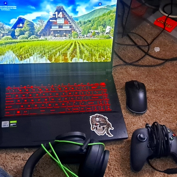 Gaming laptop with accessories
